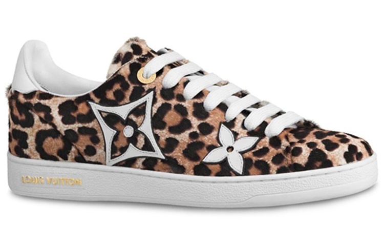 Order (W) Louis Vuitton LV Sneaker Renda Depan Corak Leopard 1A5NQE