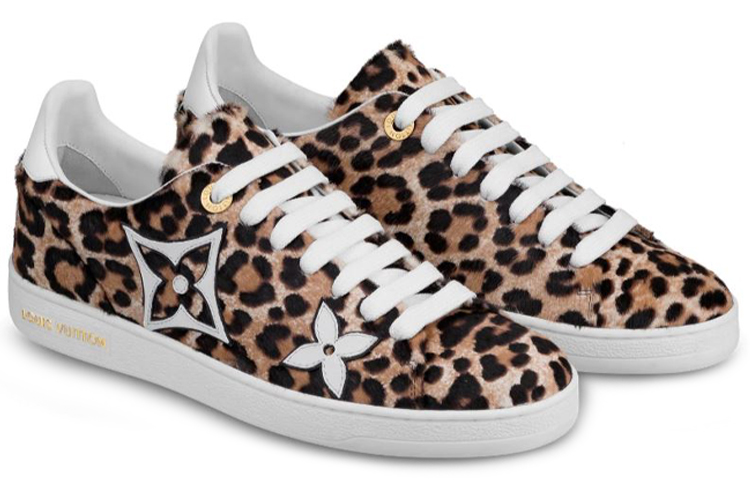 Lookbook (W) Louis Vuitton LV Sneaker Renda Depan Corak Leopard 1A5NQE