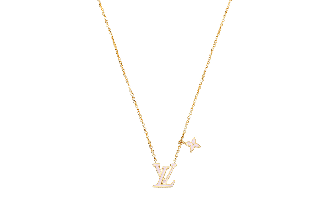(Women) Louis Vuitton LV Iconic Floral Adjustable Enamel Necklace Women Pink. M01215