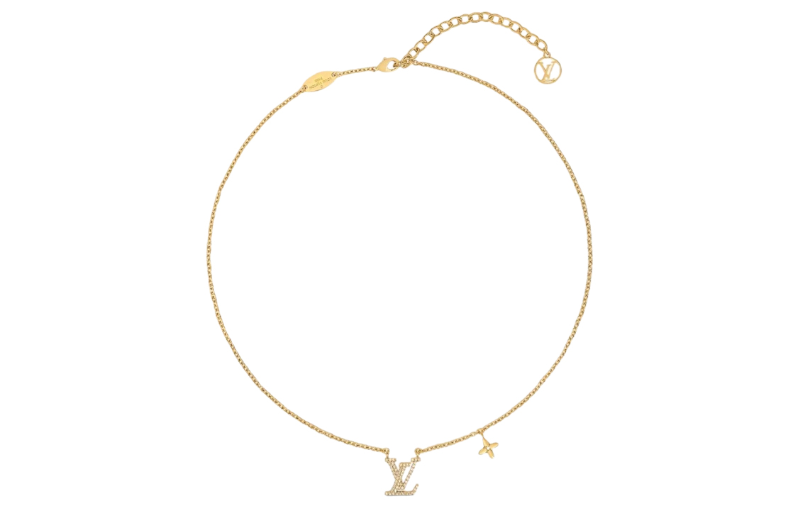 (Women) Louis Vuitton LV Iconic Logo Crystal Necklace Gold for Women. M00596 圖 2
