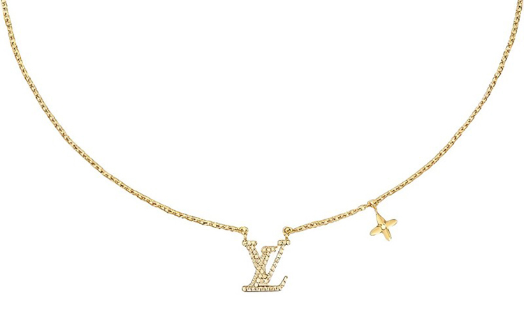 (Women) Louis Vuitton LV Iconic Logo Crystal Necklace Gold for Women. M00596 圖 3