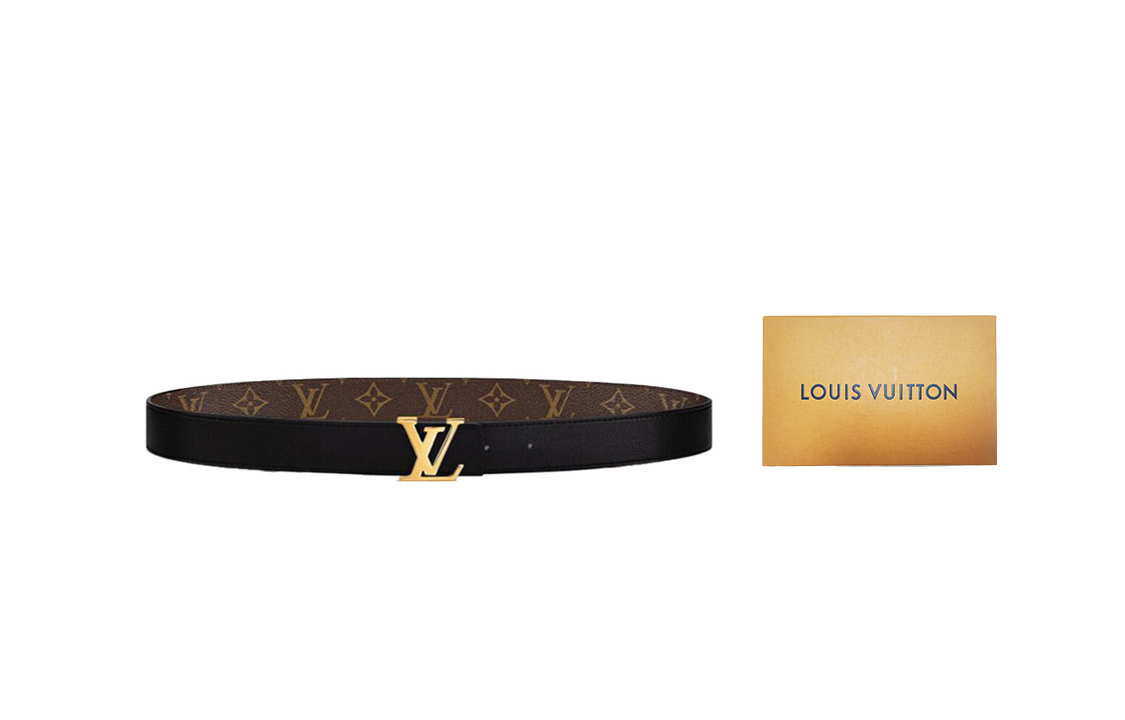 (Women) LOUIS VUITTON LV Initiales Reversible Belt Black 3cm Women Original Box M9453