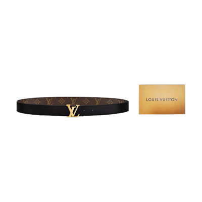 (Women) LOUIS VUITTON LV Initiales Reversible Belt Black 3cm Women Original Box M9453