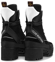 Purchase (Women) Louis Vuitton LV Laureate Suede Small Cowhide Martin boots Black 1A4W5E