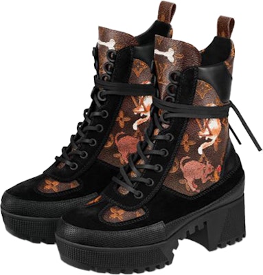 (Women) Louis Vuitton LV Laureate Thick Sole Martin boots Black Brown 1A52IF Lookbook (Women) Louis Vuitton LV Laureate Thick Sole Martin boots Black Brown 1A52IF