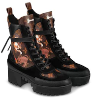 Shop (Women) Louis Vuitton LV Laureate Thick Sole Martin boots Black Brown 1A52IF