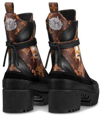 (W) Louis Vuitton LV Laureate Stiefeletten Schwarz Braun mit dicker Sohle 1A52IF Purchase (W) Louis Vuitton LV Laureate Stiefeletten Schwarz Braun mit dicker Sohle 1A52IF