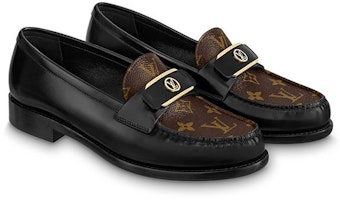 (W) Louis Vuitton LV Loafers 'Hitam dengan Monogram dan Dekorasi Emas' 1AACXG Order (W) Louis Vuitton LV Loafers 'Hitam dengan Monogram dan Dekorasi Emas' 1AACXG