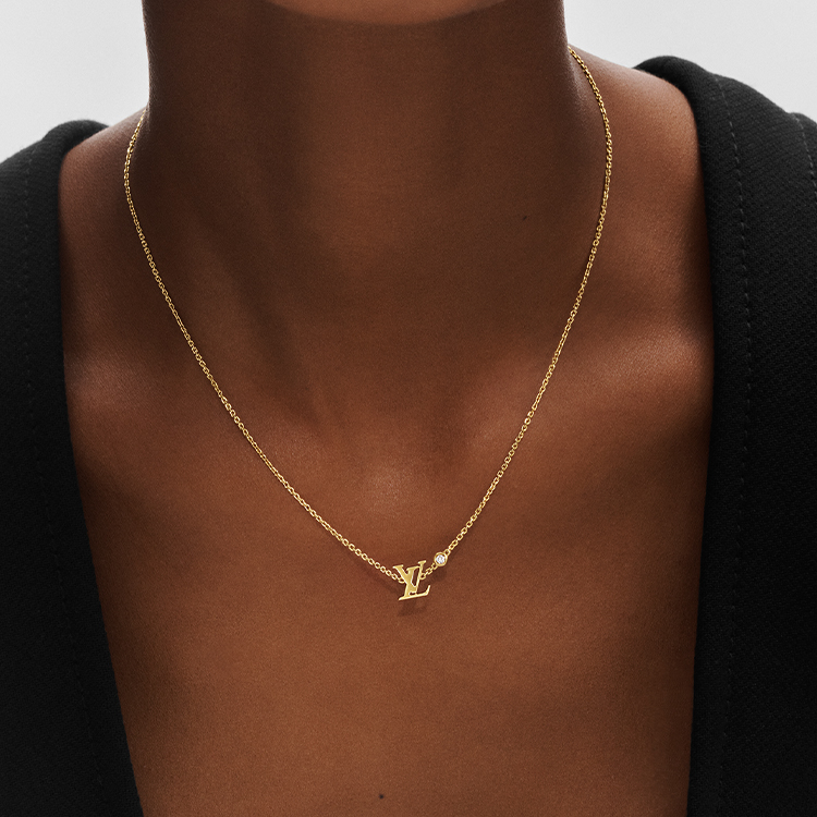 (Women) LOUIS VUITTON LV Logo 18K Gold Diamond Necklace for Women. Q93626 圖 4