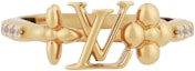Buy (W) Anillo de Cristal Dorado con Logo Louis Vuitton LV para Mujer. M1461S