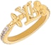Lookbook (W) Anillo de Cristal Dorado con Logo Louis Vuitton LV para Mujer. M1461S