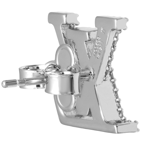 (Women) Louis Vuitton LV Logo Silver Metal Earrings for Women. M00608 圖 4