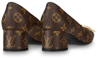 (W) 路易威登LV Madeleine褐色老花粗跟鞋 1A8NCJ Shop (W) 路易威登LV Madeleine褐色老花粗跟鞋 1A8NCJ