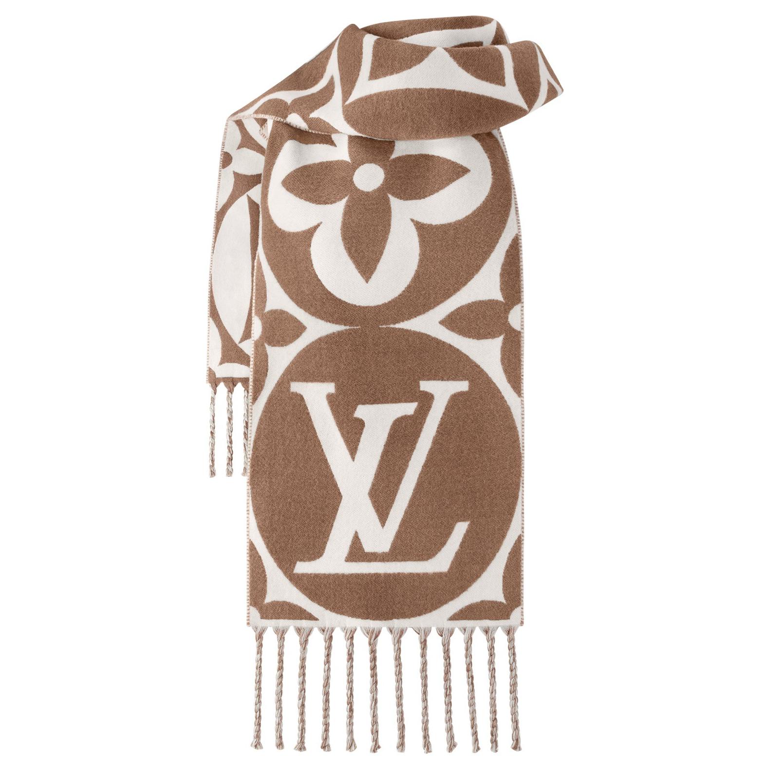 (Women) LOUIS VUITTON LV Medallion Jacquard Wool Scarf for Women - Brown M94853 圖 3