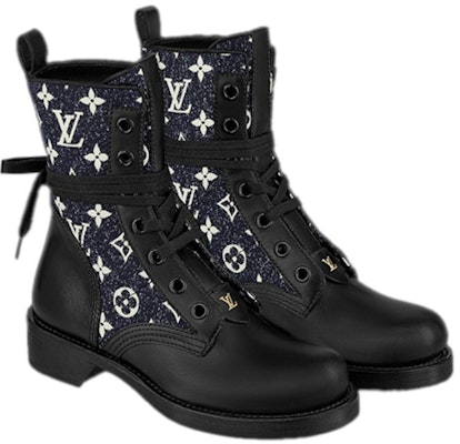 (Women) Louis Vuitton LV Metropolis Flat Ranger Boots 'Black with Denim Monogram' 1A9RPZ Shop (Women) Louis Vuitton LV Metropolis Flat Ranger Boots 'Black with Denim Monogram' 1A9RPZ