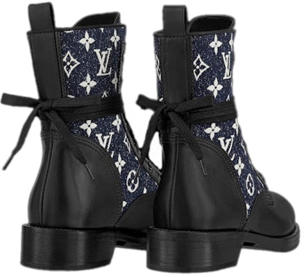 (Women) Louis Vuitton LV Metropolis Flat Ranger Boots 'Black with Denim Monogram' 1A9RPZ Purchase (Women) Louis Vuitton LV Metropolis Flat Ranger Boots 'Black with Denim Monogram' 1A9RPZ