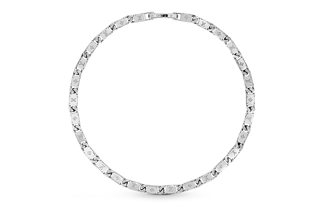 (Women) Louis Vuitton LV Monogram Floral Engraved Metal Necklace for Women M00919 圖 2