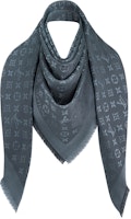 (Women) Louis Vuitton LV Monogram Shawl Carbon Blue 2021 New款 M76876 (Women) Louis Vuitton LV Monogram Shawl Carbon Blue 2021 New款 M76876