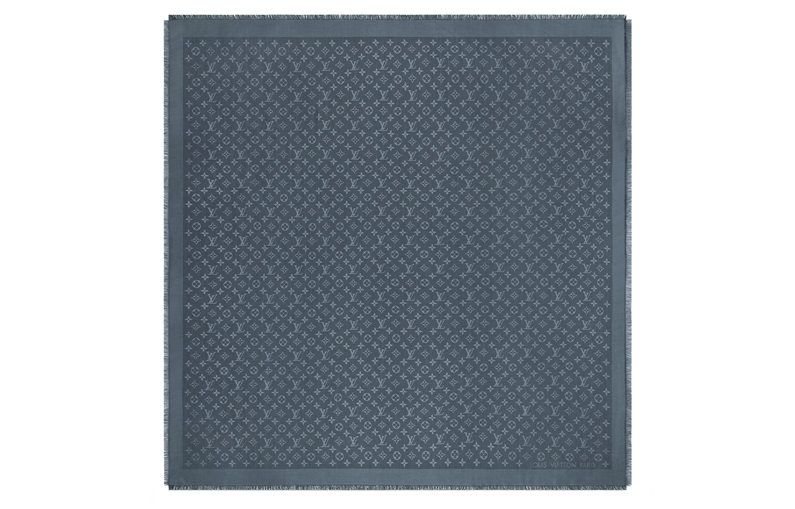 Shop (W) 路易威登LV Monogram碳蓝色披肩 2021新款 M76876