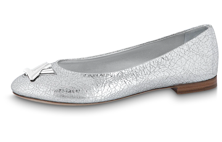 (Women) Louis Vuitton LV Nina Flat Ballerina Shoes 'Silver' 1ABGQB