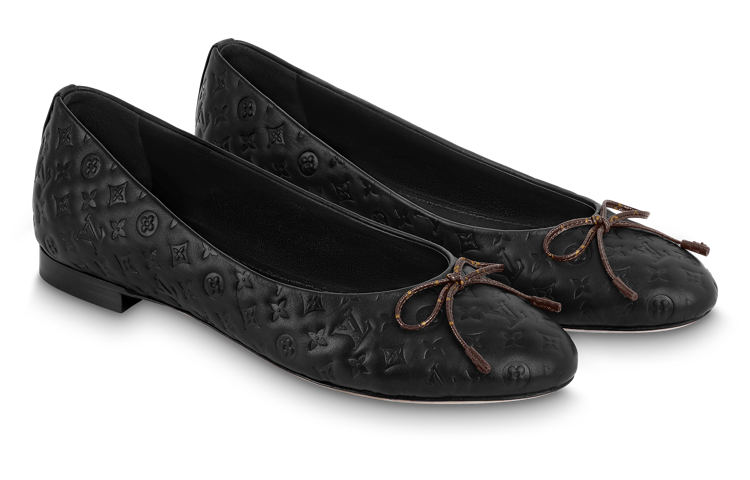 Order 路易威登 NINA 牛皮 套腳 時尚百搭 芭蕾舞鞋 女款 黑色