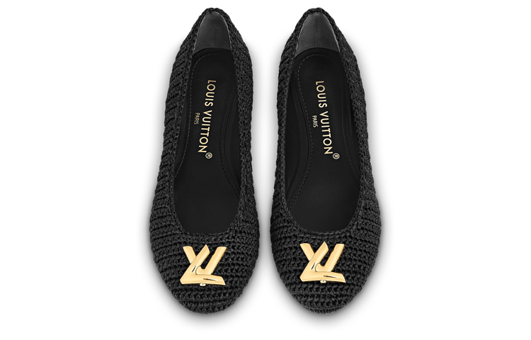 Shop (W) 루이비통 LV 니나 플랫 블랙 발레리나 슈즈 1ABDLD