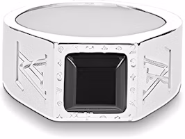 Lookbook (W) Anillo de Plata LOUIS VUITTON LV Onyx para Mujer con Logo LV Grabado. M00699