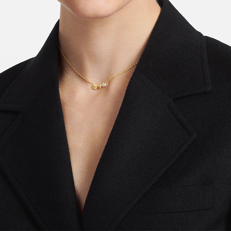 (Women) Louis Vuitton LV Petit Louis Floral Rhinestone Necklace Gold Women. M00368 圖 7