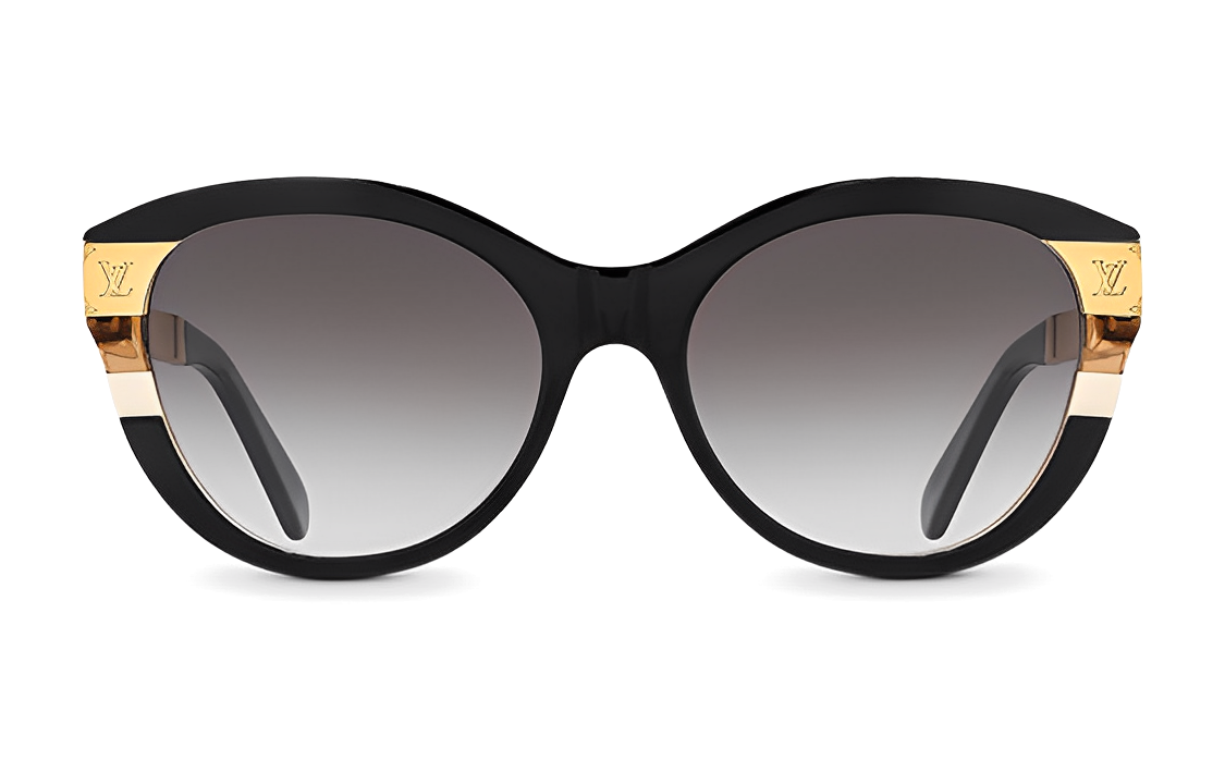 (Women) Louis Vuitton LV Petit Soupçon Cat Eye Oval Sunglasses Gold Women’s. Z1857E