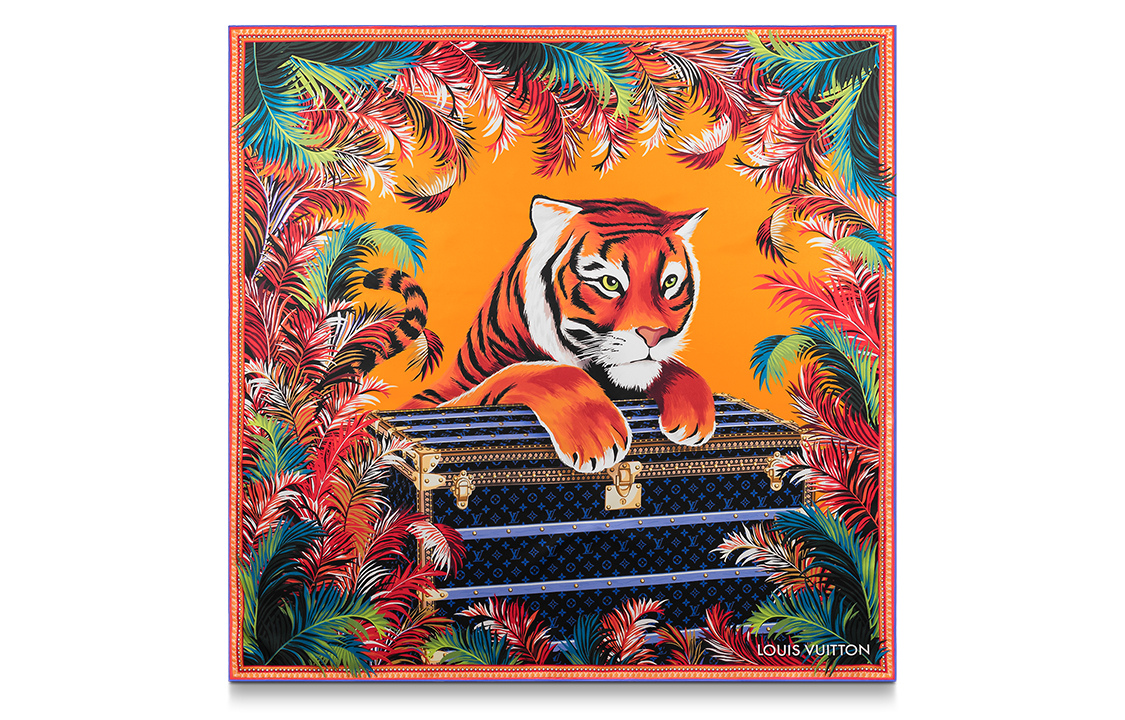 (Women) Louis Vuitton LV Precious Tiger Silk Scarf for Women M77337 圖 2