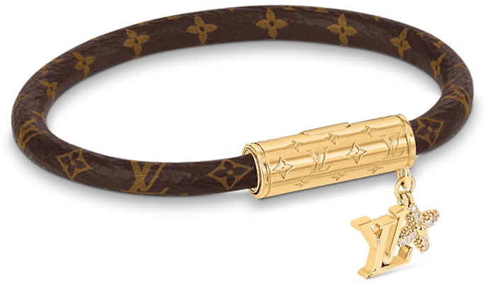 (W) 루이비통 LV 푸쉬 모노그램 캔버스 브레이슬릿 여성용 브라운. M1035E Lookbook (W) 루이비통 LV 푸쉬 모노그램 캔버스 브레이슬릿 여성용 브라운. M1035E
