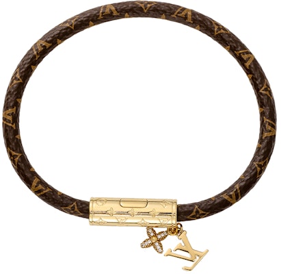 (W) 루이비통 LV 푸쉬 모노그램 캔버스 브레이슬릿 여성용 브라운. M1035E Details for (W) 루이비통 LV 푸쉬 모노그램 캔버스 브레이슬릿 여성용 브라운. M1035E