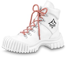 (Women) Louis Vuitton LV Ruby Flat Ranger Ankle Boots 'White' 1AAM20 (Women) Louis Vuitton LV Ruby Flat Ranger Ankle Boots 'White' 1AAM20
