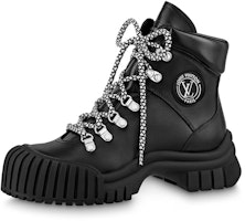 (Women) Louis Vuitton LV Ruby Flat Ranger Boots 'Black' 1AAM5U (Women) Louis Vuitton LV Ruby Flat Ranger Boots 'Black' 1AAM5U