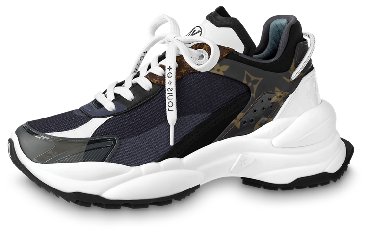 Buy (W) Louis Vuitton LV Run 55 Kasut Sneakers 'Hitam' 1AAP5H