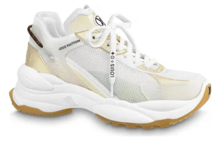 Order (W) Louis Vuitton LV Run 55 Sepatu 'Putih Emas' 1AAP5T