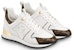 (W) Louis Vuitton LV Run Away Kasut Sukan Kulit Anak Lembu Putih 1A4XNH