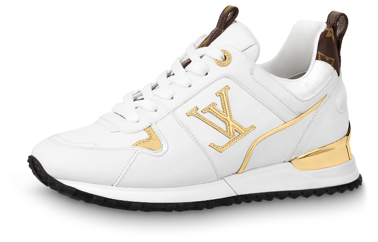 (Women) Louis Vuitton LV Run Away Sneakers 'White with Gold Logo' 1AAP3L