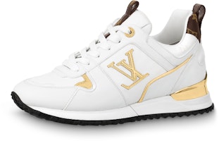 (Women) Louis Vuitton LV Run Away Sneakers 'White with Gold Logo' 1AAP3L (Women) Louis Vuitton LV Run Away Sneakers 'White with Gold Logo' 1AAP3L