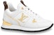 (W) Kasut Louis Vuitton LV Run Away 'Putih dengan Logo Emas' 1AAP3L
