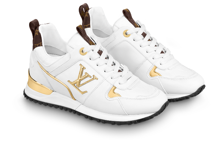 Lookbook (W) Louis Vuitton LV Run Away Sneaker ''Weiß mit goldenem Logo'' 1AAP3L