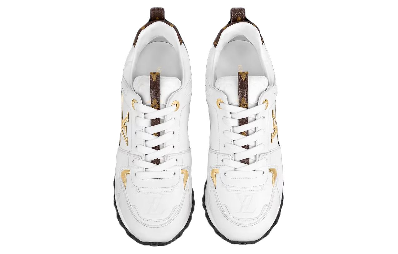 Purchase (W) Louis Vuitton LV Run Away Sneaker ''Weiß mit goldenem Logo'' 1AAP3L