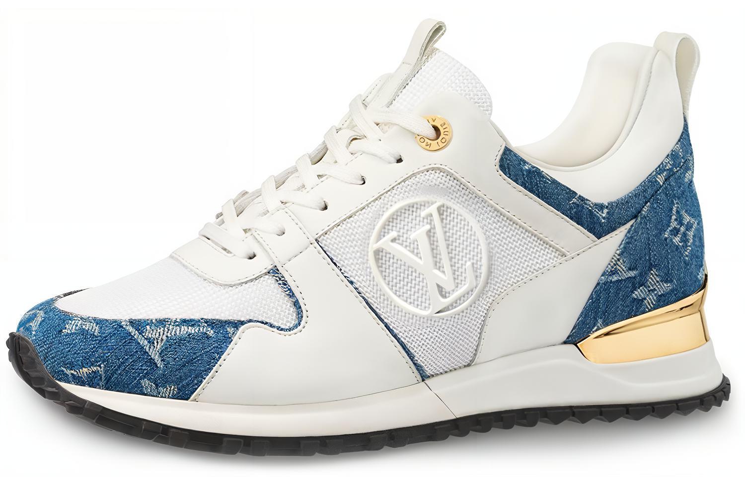 (Women) Louis Vuitton LV Run Away Sports Shoes Blue/White 1A4WOY