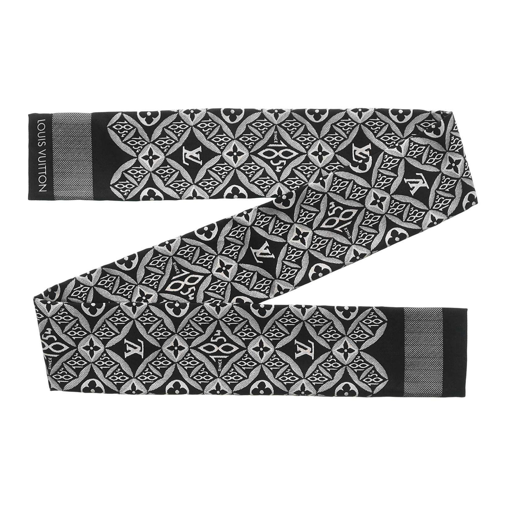 (Women) LOUIS VUITTON LV Since 1854 Silk Twill Hair Scarf for Women Grey MP2825 圖 3