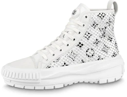 (Women) Louis Vuitton LV Squad Ankle Sneakers 'White with Crystal Monogram' 1A9RZO (Women) Louis Vuitton LV Squad Ankle Sneakers 'White with Crystal Monogram' 1A9RZO