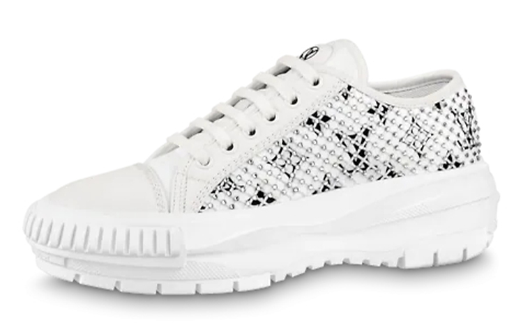 (Women) Louis Vuitton LV Squad Sneakers 'White with Crystal Monogram' 1A9RZ8