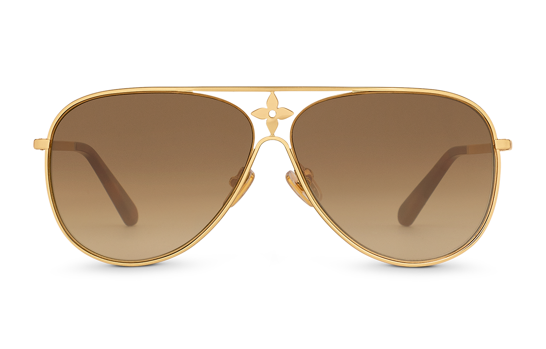 (Women) Louis Vuitton LV Star Pilot Gold Aviator Sunglasses for Women. Z1870U