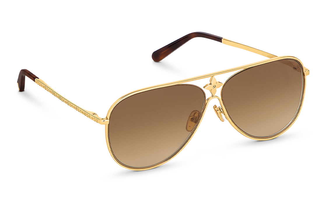 (Women) Louis Vuitton LV Star Pilot Gold Aviator Sunglasses for Women. Z1870U 圖 3