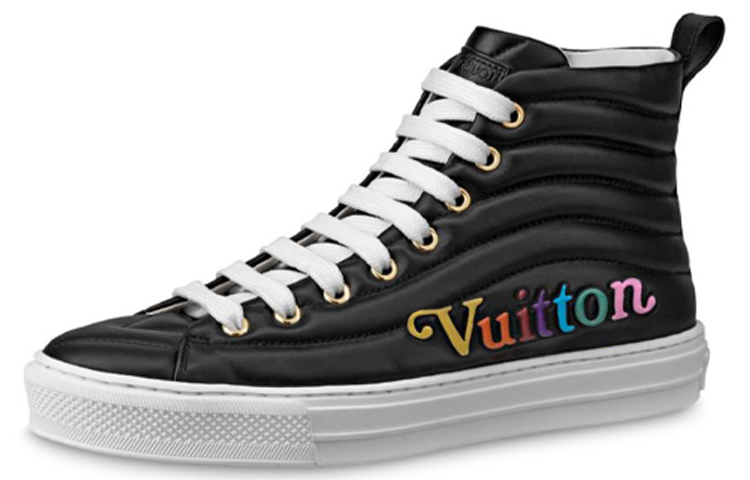 (Women) Louis Vuitton LV Stellar Calfskin High-Top Sports Shoes Black 1A5C5Y
