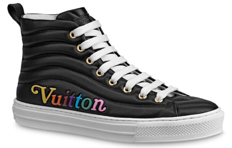 Order (W) Louis Vuitton LV Stellar Kalbsleder High-Top Sneaker Schwarz 1A5C5Y